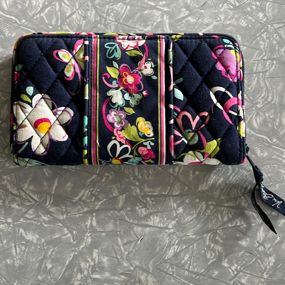 Vera Bradley - Blue Floral Fabric Accordion Wallet